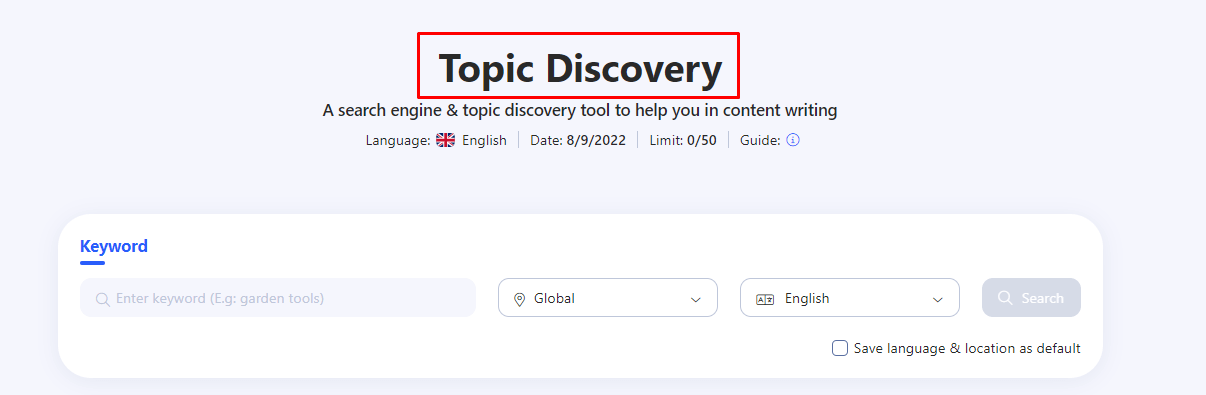 How to use Topic Discovery Option 