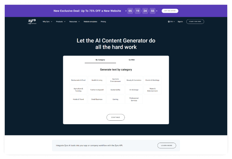 Zyro Content Generator