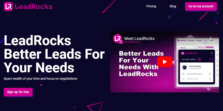 LeadRocks b2b lead scraper